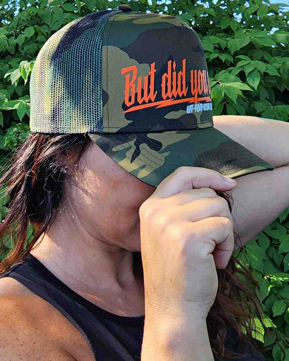 But did you Die? Camo Trucker Hat - Orange – OFF-ROAD VIXENS CLOTHING CO.