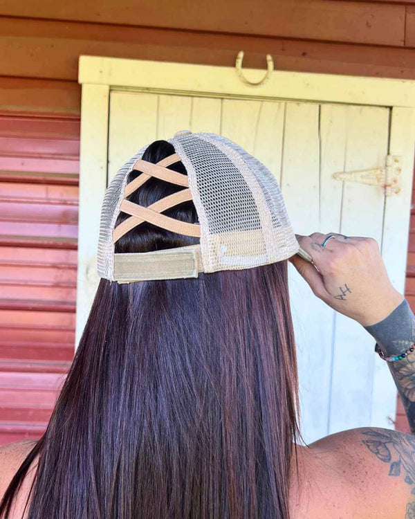 Country Rebel Ponytail Hat O/S - OFF-ROAD VIXENS CLOTHING CO.