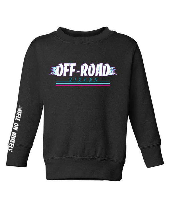 Toddler Hell on Wheels Crewneck Pullover - OFF-ROAD VIXENS CLOTHING CO.