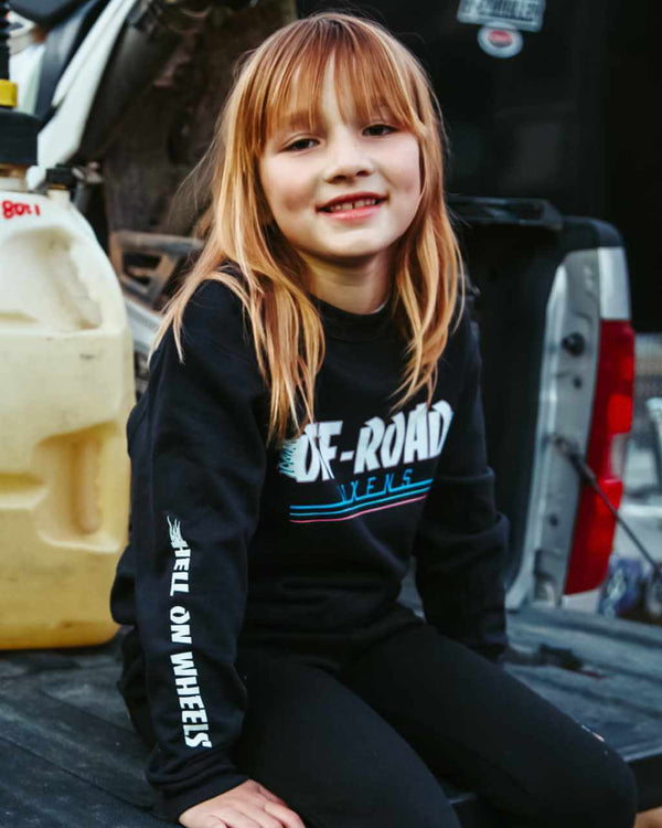 Youth Hell on Wheels Crewneck Pullover - OFF-ROAD VIXENS CLOTHING CO.