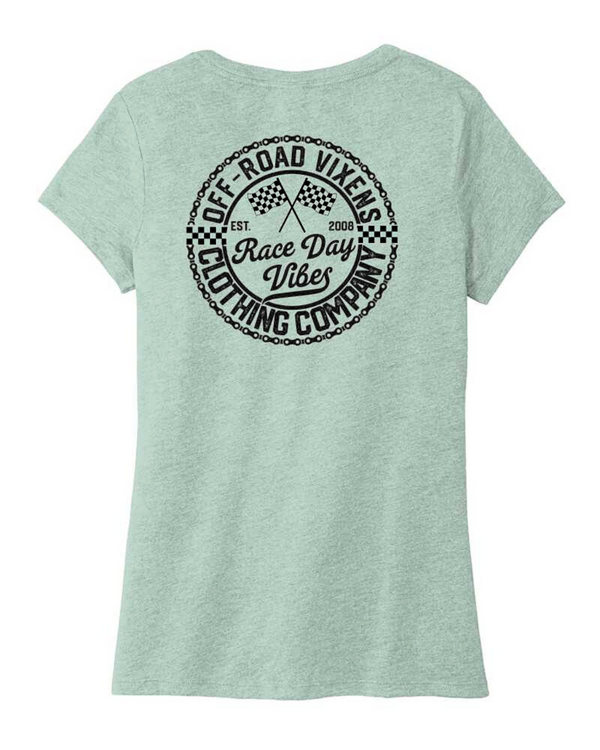 Race Day Vibes Ladies V Neck Tee