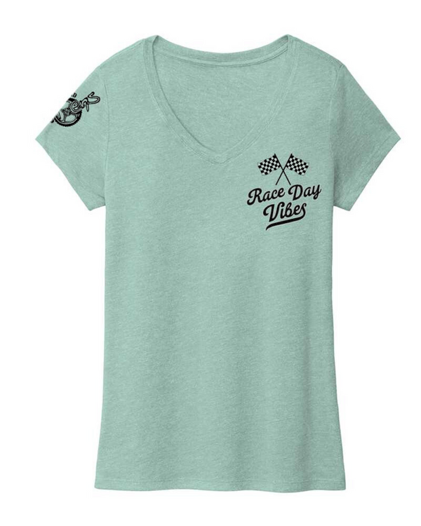 Race Day Vibes Ladies V Neck Tee