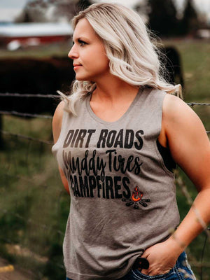 Dirt Roads Muscle Tank - OFF-ROAD VIXENS CLOTHING CO.