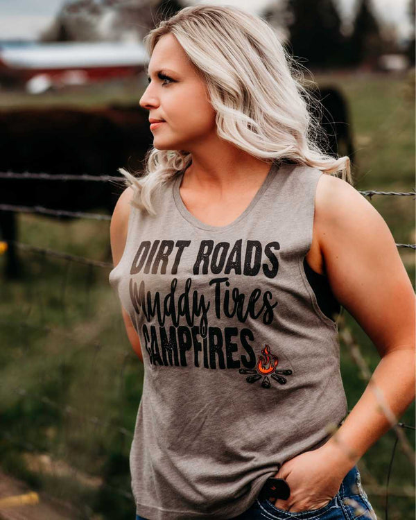 Dirt Roads Muscle Tank - OFF-ROAD VIXENS CLOTHING CO.