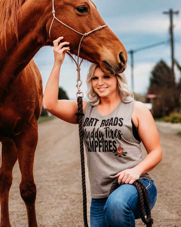 Dirt Roads Muscle Tank - OFF-ROAD VIXENS CLOTHING CO.