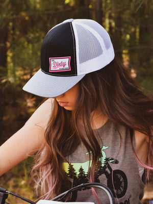 High Life Trucker Hat - Tri Black/White/Gray - OFF-ROAD VIXENS CLOTHING CO.