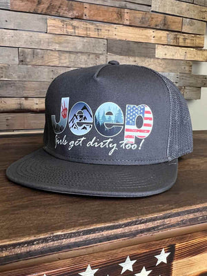 Jeep Girl Flatbill Trucker hat - OFF-ROAD VIXENS CLOTHING CO.