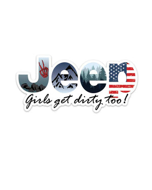 Jeep Girl Printed Decal 5.3" x 2.5" - OFF-ROAD VIXENS CLOTHING CO.