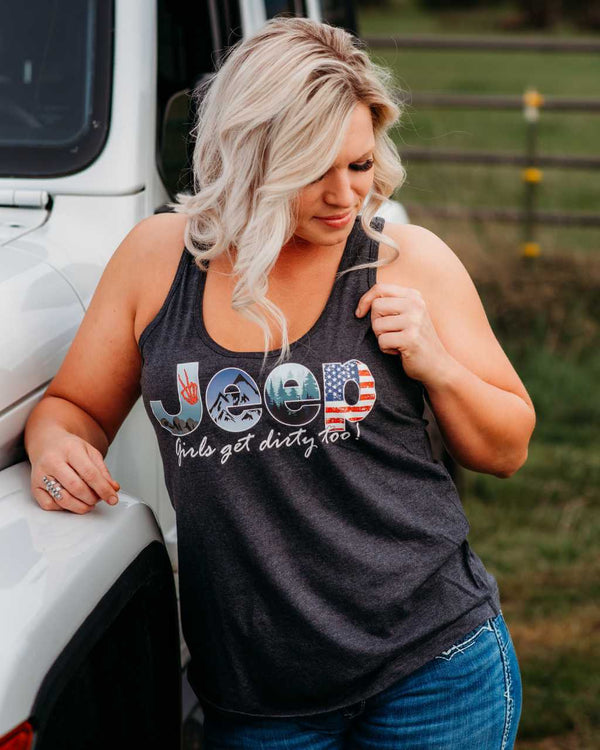 Jeep Girl Racerback Tank - OFF-ROAD VIXENS CLOTHING CO.