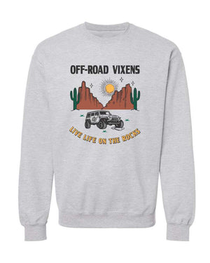On the Rocks Unisex Crew Sweatshirt - OFF-ROAD VIXENS CLOTHING CO.