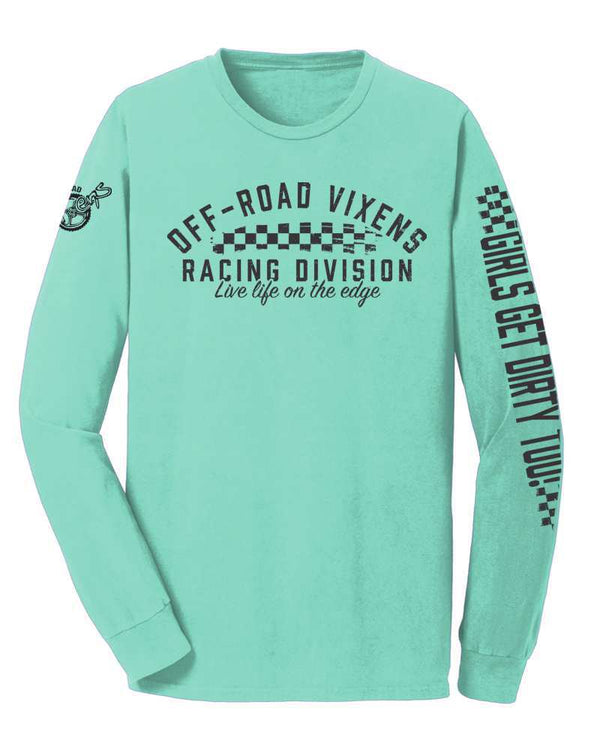 Racing Division Unisex Garment Dyed LS-Mint - BB - OFF-ROAD VIXENS CLOTHING CO.