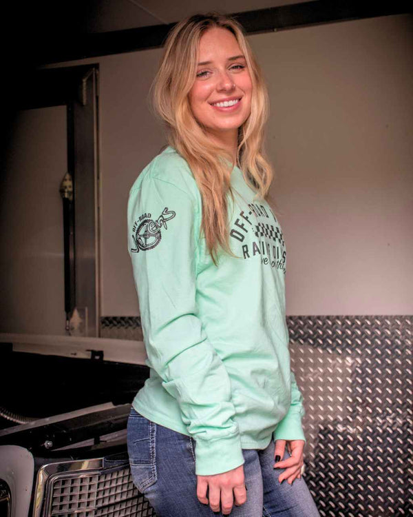 Racing Division Unisex Garment Dyed LS-Mint - BB - OFF-ROAD VIXENS CLOTHING CO.
