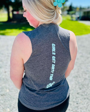 Ride Fast Muscle Tank Charcoal - OFF-ROAD VIXENS CLOTHING CO.