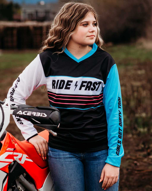 Youth Ride Fast Jersey - OFF-ROAD VIXENS CLOTHING CO.