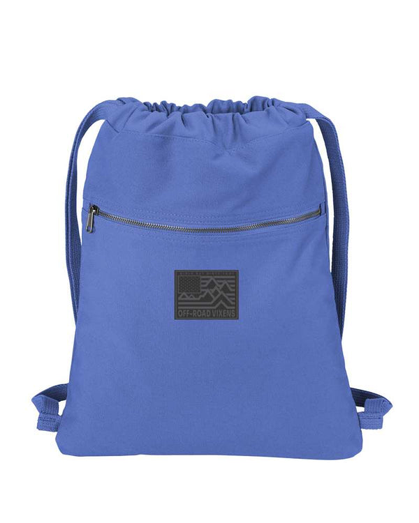Ride Free Canvas Cinch Bag - Blue