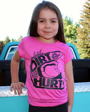 A Little Dirt Never Hurt Youth Tee Pink - OFF-ROAD VIXENS CLOTHING CO.