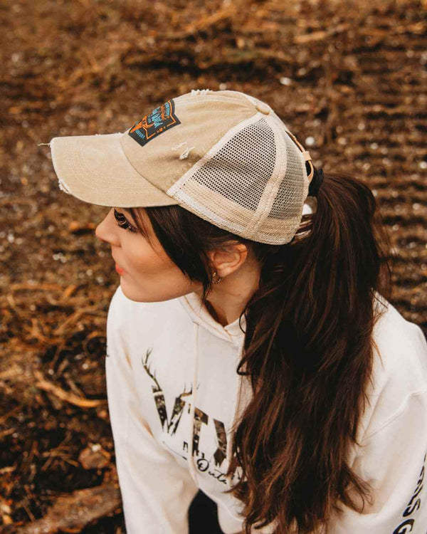 Country Rebel Ponytail Hat O/S - OFF-ROAD VIXENS CLOTHING CO.