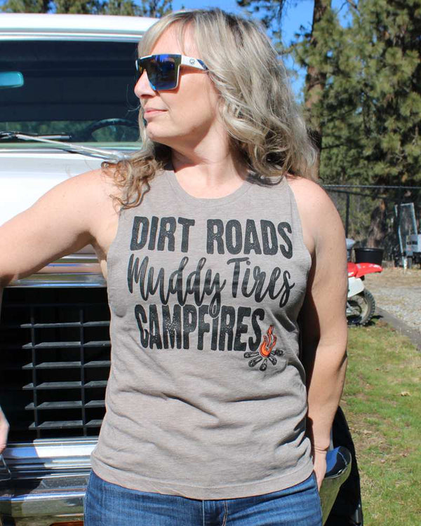 Dirt Roads Muscle Tank - OFF-ROAD VIXENS CLOTHING CO.