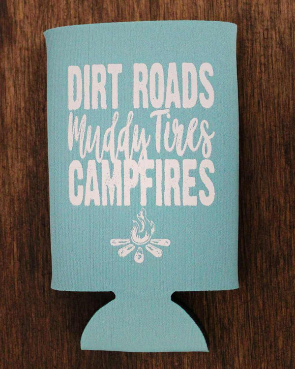 Dirt Roads Slim Can Koozie - Turquoise - OFF-ROAD VIXENS CLOTHING CO.