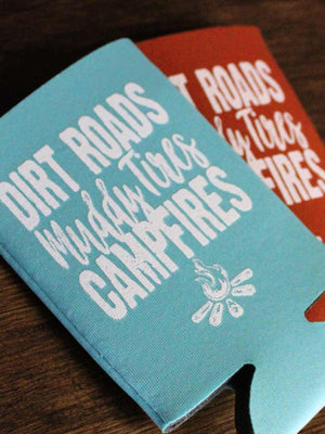 Dirt Roads Slim Can Koozie - Turquoise - OFF-ROAD VIXENS CLOTHING CO.