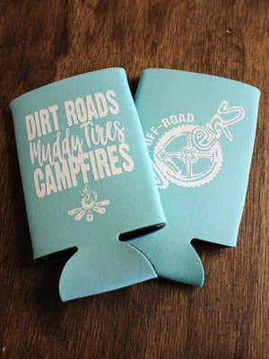 Dirt Roads Slim Can Koozie - Turquoise - OFF-ROAD VIXENS CLOTHING CO.
