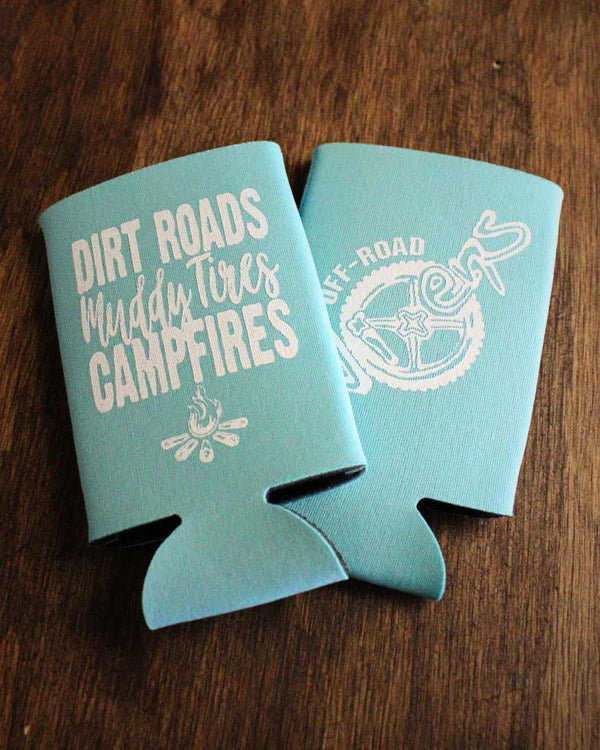 Dirt Roads Slim Can Koozie - Turquoise - OFF-ROAD VIXENS CLOTHING CO.