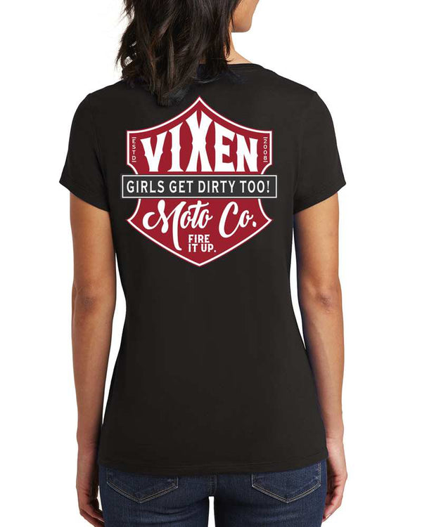 Fire it Up Ladies V Neck Tee - OFF-ROAD VIXENS CLOTHING CO.