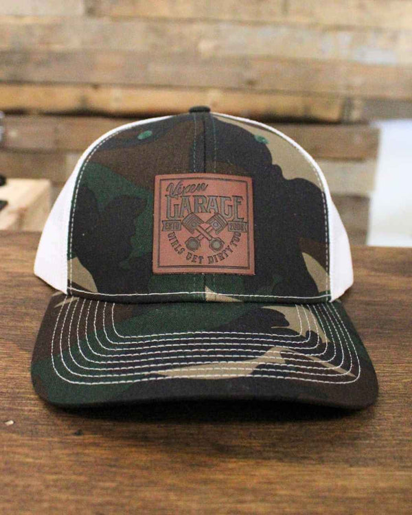 Garage Girls Camo Trucker Hat - OFF-ROAD VIXENS CLOTHING CO.