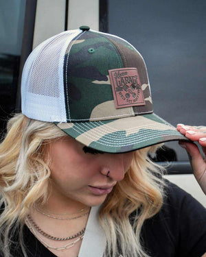 Garage Girls Camo Trucker Hat - OFF-ROAD VIXENS CLOTHING CO.