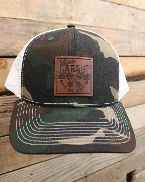 Garage Girls Camo Trucker Hat - OFF-ROAD VIXENS CLOTHING CO.