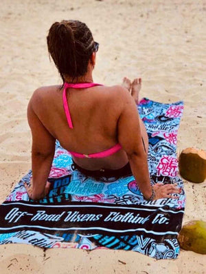 Graffiti Beach Towel - OFF-ROAD VIXENS CLOTHING CO.
