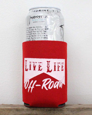 Live Life Off-Road Can Koozie Red - OFF-ROAD VIXENS CLOTHING CO.