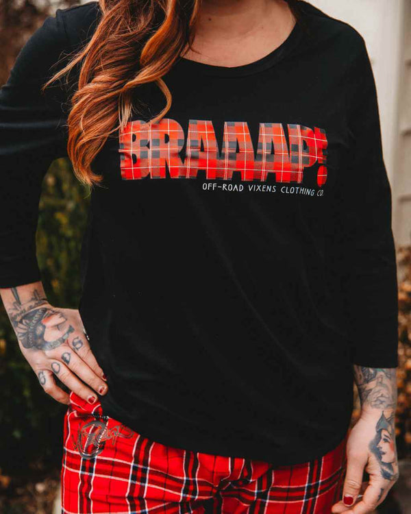 Merry Braaapmas Ladies PJ Top - OFF-ROAD VIXENS CLOTHING CO.