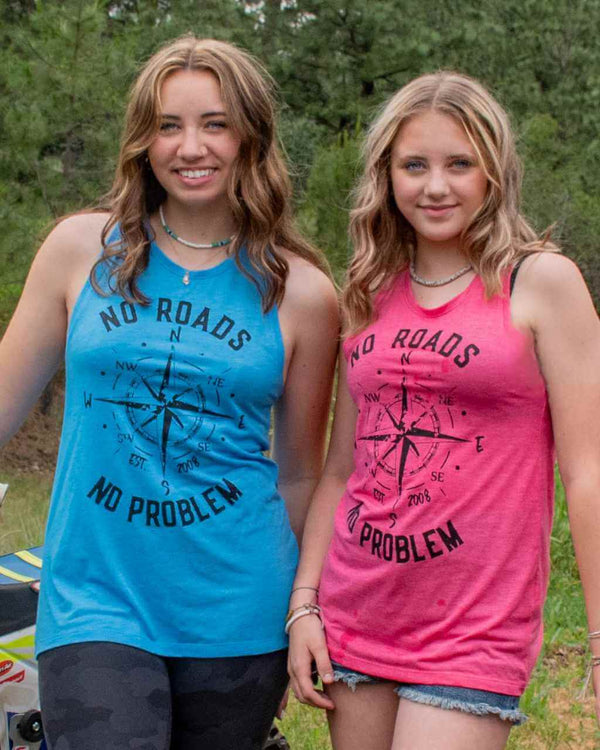 No Roads Tank - Pink - OFF-ROAD VIXENS CLOTHING CO.