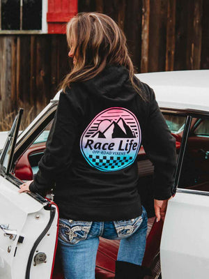 Race Life Unisex Zip Hoodie - OFF-ROAD VIXENS CLOTHING CO.