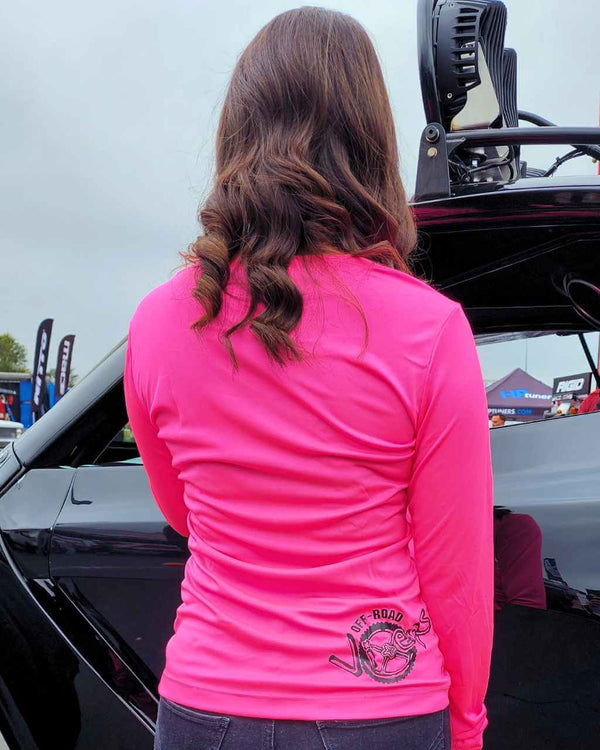 Racing Division LS Tech Tee - Neon Pink - OFF-ROAD VIXENS CLOTHING CO.