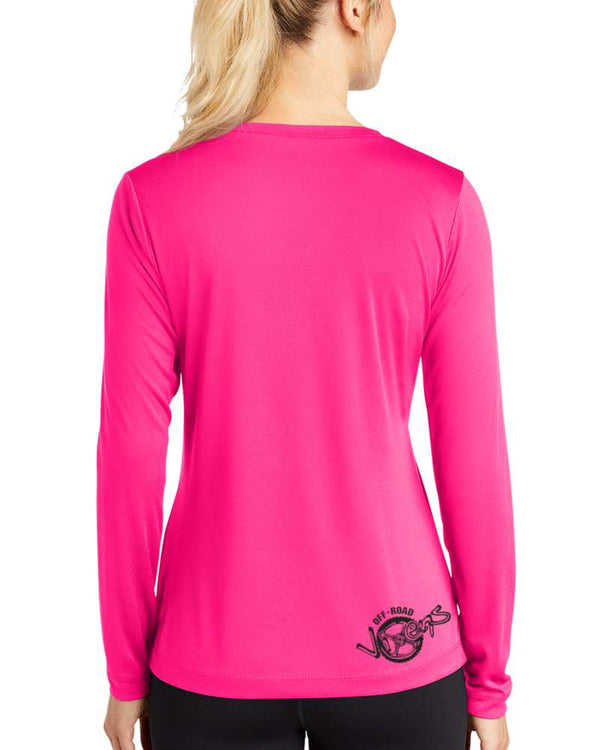 Racing Division LS Tech Tee - Neon Pink - OFF-ROAD VIXENS CLOTHING CO.