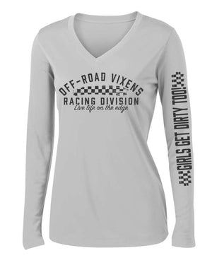 Racing Division LS Tech Tee - Silver - OFF-ROAD VIXENS CLOTHING CO.