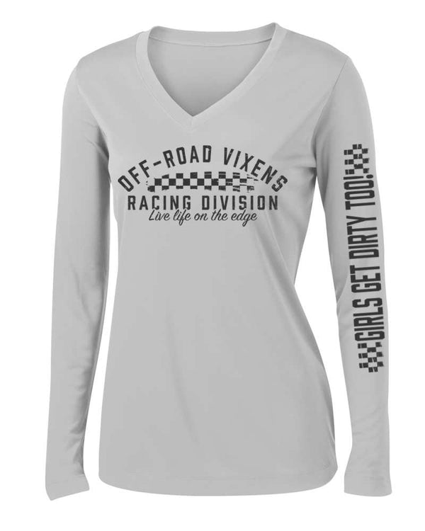 Racing Division LS Tech Tee - Silver - OFF-ROAD VIXENS CLOTHING CO.