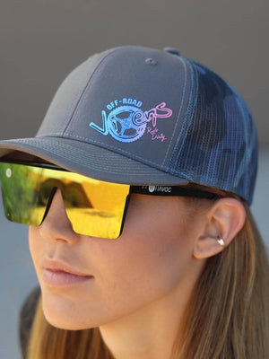 Ride Dirty Trucker Hat - Blue/Camo - OFF-ROAD VIXENS CLOTHING CO.