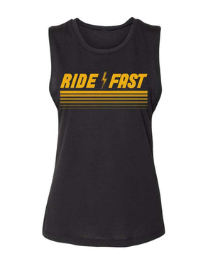 Ride Fast Muscle Tank Black - OFF-ROAD VIXENS CLOTHING CO.