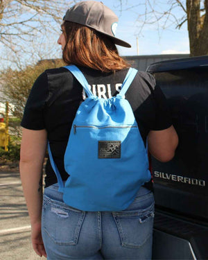 Ride Free Canvas Cinch Bag - Blue - OFF-ROAD VIXENS CLOTHING CO.