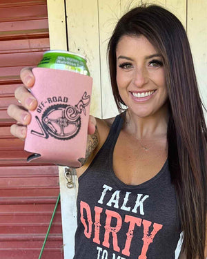 Talk Dirty Koozie - Coral - OFF-ROAD VIXENS CLOTHING CO.
