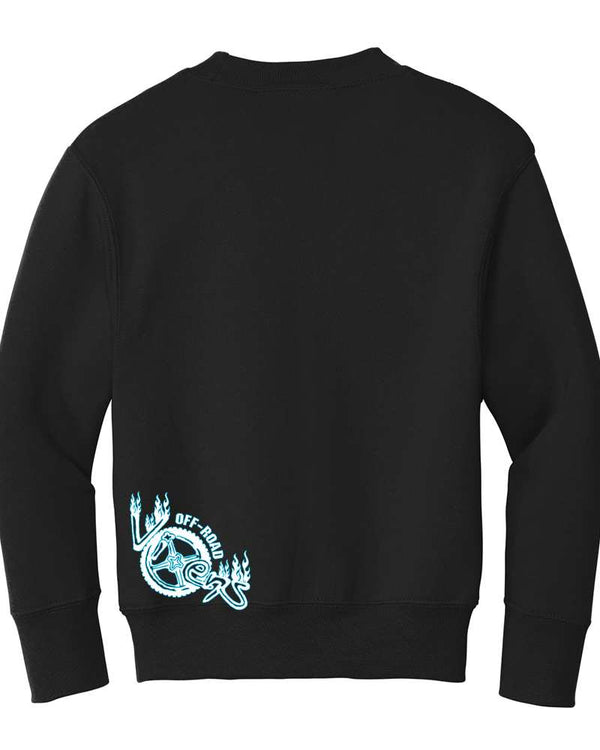 Toddler Hell on Wheels Crewneck Pullover - OFF-ROAD VIXENS CLOTHING CO.