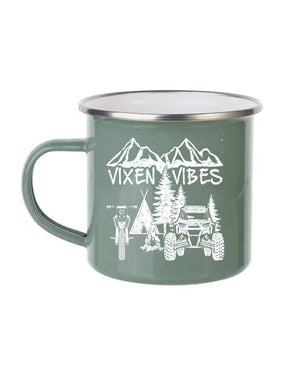 Vixen Vibes Enamel Mug - Green - OFF-ROAD VIXENS CLOTHING CO.